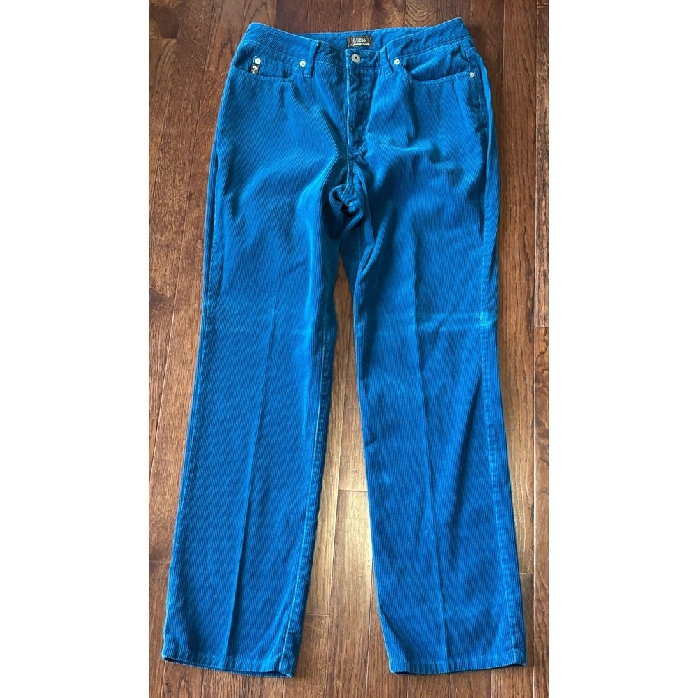 Vintage Guess Blue Corduroy Pants‎ Mens 32x30 Made In USA